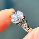 Contemporary White Quartz & Diamond 9ct White Gold Celtic Ring