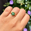 Vintage 1990s Emerald and Diamond Cluster Ring in 18ct Yellow Gold