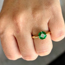 Vintage 1990s Emerald and Diamond Cluster Ring in 18ct Yellow Gold