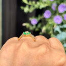 Vintage 1990s Emerald and Diamond Cluster Ring in 18ct Yellow Gold