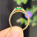 Vintage 1990s Emerald and Diamond Cluster Ring in 18ct Yellow Gold