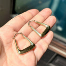 Vintage Large Geometrical Hoop Earrings in 9ct Yellow Gold