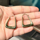 Vintage Large Geometrical Hoop Earrings in 9ct Yellow Gold