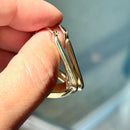 Vintage Large Geometrical Hoop Earrings in 9ct Yellow Gold