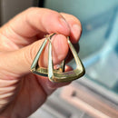 Vintage Large Geometrical Hoop Earrings in 9ct Yellow Gold