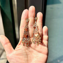 Vintage 3-Tier Diamond-Cut Chandelier Earrings in 9ct Yellow Gold