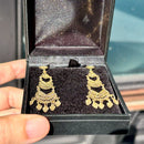 Vintage 3-Tier Diamond-Cut Chandelier Earrings in 9ct Yellow Gold