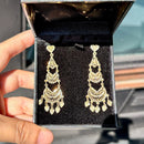 Vintage 3-Tier Diamond-Cut Chandelier Earrings in 9ct Yellow Gold