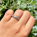 Contemporary Three-Row Art Deco Design Diamond Ring in 9ct White Gold (Approx. 0.95ct)