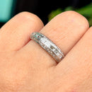 Contemporary Three-Row Art Deco Design Diamond Ring in 9ct White Gold (Approx. 0.95ct)