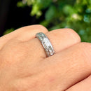 Contemporary Three-Row Art Deco Design Diamond Ring in 9ct White Gold (Approx. 0.95ct)