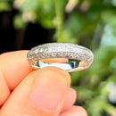 Contemporary Three-Row Art Deco Design Diamond Ring in 9ct White Gold (Approx. 0.95ct)