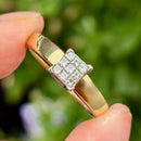 18ct Yellow Gold 0.25ct Princess Cut Invisible Set Diamond Ring