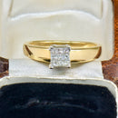 18ct Yellow Gold 0.25ct Princess Cut Invisible Set Diamond Ring
