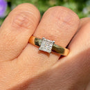 18ct Yellow Gold 0.25ct Princess Cut Invisible Set Diamond Ring