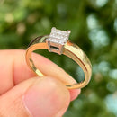 18ct Yellow Gold 0.25ct Princess Cut Invisible Set Diamond Ring