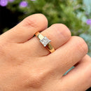18ct Yellow Gold 0.25ct Princess Cut Invisible Set Diamond Ring