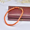 Antique Salmon Pink Coral Bead Bracelet with 9ct Gold Clasp – 7 Inches