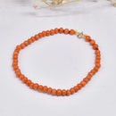 Antique Salmon Pink Coral Bead Bracelet with 9ct Gold Clasp – 7 Inches