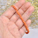 Antique Salmon Pink Coral Bead Bracelet with 9ct Gold Clasp – 7 Inches