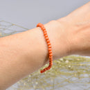 Antique Salmon Pink Coral Bead Bracelet with 9ct Gold Clasp – 7 Inches