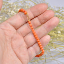 Antique Salmon Pink Coral Bead Bracelet with 9ct Gold Clasp – 7 Inches