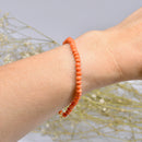 Antique Salmon Pink Coral Bead Bracelet with 9ct Gold Clasp – 7 Inches