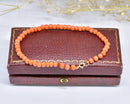Antique Salmon Pink Coral Bead Bracelet with 9ct Gold Clasp – 7 Inches