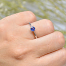 Cornflower Blue Sapphire 9ct White Gold Solitaire Ring