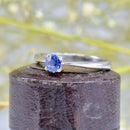 Cornflower Blue Sapphire 9ct White Gold Solitaire Ring