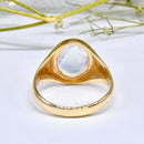 Vintage 9ct Yellow Gold Moonstone Signet Ring