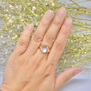 Vintage 9ct Yellow Gold Moonstone Signet Ring