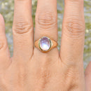 Vintage 9ct Yellow Gold Moonstone Signet Ring