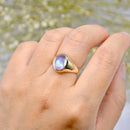 Vintage 9ct Yellow Gold Moonstone Signet Ring
