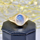 Vintage 9ct Yellow Gold Moonstone Signet Ring