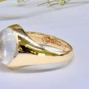 Vintage 9ct Yellow Gold Moonstone Signet Ring