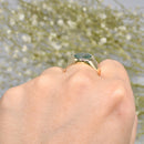 Vintage 1960s 9ct Yellow Gold Moss Agate Signet Ring