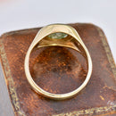 Vintage 1960s 9ct Yellow Gold Moss Agate Signet Ring
