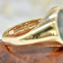 Vintage 1960s 9ct Yellow Gold Moss Agate Signet Ring