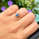 Petite Sapphire & Diamond 9ct Yellow Gold Cluster Ring