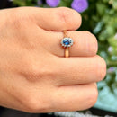 Petite Sapphire & Diamond 9ct Yellow Gold Cluster Ring