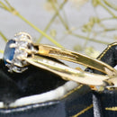 Petite Sapphire & Diamond 9ct Yellow Gold Cluster Ring