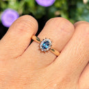 Petite Sapphire & Diamond 9ct Yellow Gold Cluster Ring
