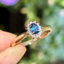 Petite Sapphire & Diamond 9ct Yellow Gold Cluster Ring