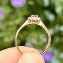 Petite Sapphire & Diamond 9ct Yellow Gold Cluster Ring