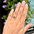 Petite Sapphire & Diamond 9ct Yellow Gold Cluster Ring