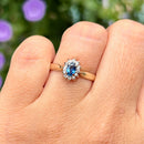 Petite Sapphire & Diamond 9ct Yellow Gold Cluster Ring