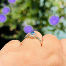 Petite Sapphire & Diamond 9ct Yellow Gold Cluster Ring