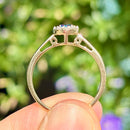 Blue Diamond & White Diamond 9ct Yellow Gold Minimalist Cluster Ring