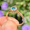 Blue Diamond & White Diamond 9ct Yellow Gold Minimalist Cluster Ring